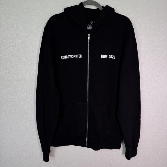 Beyonce Cowboy Carter Tour Jacket Medium Black Zip Up CCT 2025 Concert Merch M - Picture 1 of 11